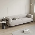 Modern Light Gray Fabric Two Seater Sofa Interior With Side Table And Floor Lamp 3d model