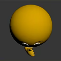 Yellow Emoji Decorative Figurine With Finger On Mouth Gesture Modern Home Tabletop Ornament