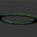 Antique Green Metallic Bracelet Smooth Circular Fashion Accessory in Vintage Style