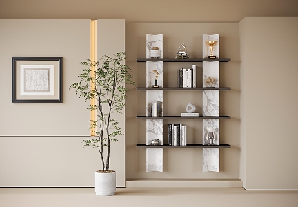 Modern Storage Rack Bonsai Bookshelf 3d model