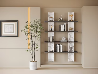 Modern Storage Rack Bonsai Bookshelf 3d model