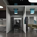 Modern Beauty Hair Salon Interior With Stylish Chairs Large Mirrors And Green Plants