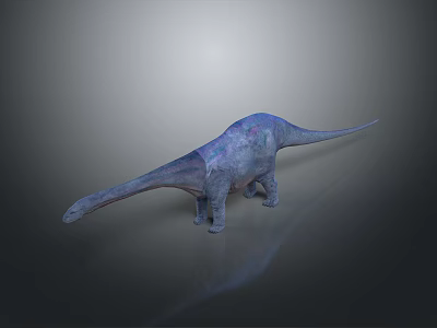 3D Rendered Sauropod Dinosaur Model With Long Neck And Blue Purple Skin 3d model