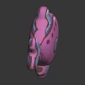 Pink Fish Shaped Plush Toy With Purple Spots Blue Fins And White Edges
