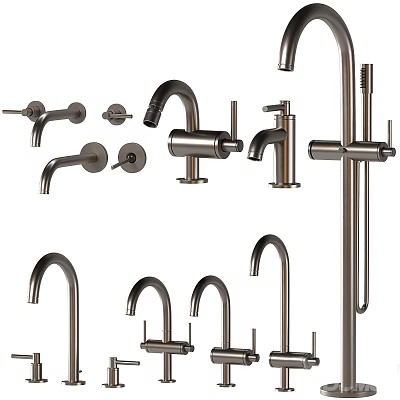 Modern Stainless Steel Faucets With Various Styles For Kitchen And Bathroom Use 3d model