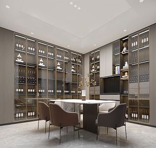 Modern wine tasting area Wine review area 3d model