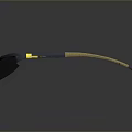 Dark Blue Sunglasses With Yellow Accents Modern Design And Beige Temple Tips