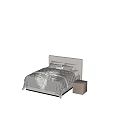 Double Bed Fabric Double Bedding Pillows 3d model