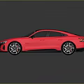 Red Modern Sports Coupe Car Featuring Black Roof Shiny Black Wheels And Sleek Exterior