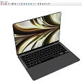 Modern Apple Laptop Computer Display Keyboard 3d model