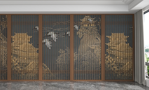 Modern background wall 3d model