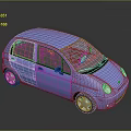 Blue Small Compact Car With Modern Stylish Design 3D Rendered Exterior
