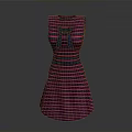 Man Designed Stylish Red And Black Striped Sleeveless Dress With Bow Belt