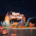 Happy 2023 New Year Photo Spot With Starry Sky Wave Decorations And Lanterns