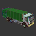 Green Container White Cab Heavy Duty Waste Truck With Tipper Design Feature