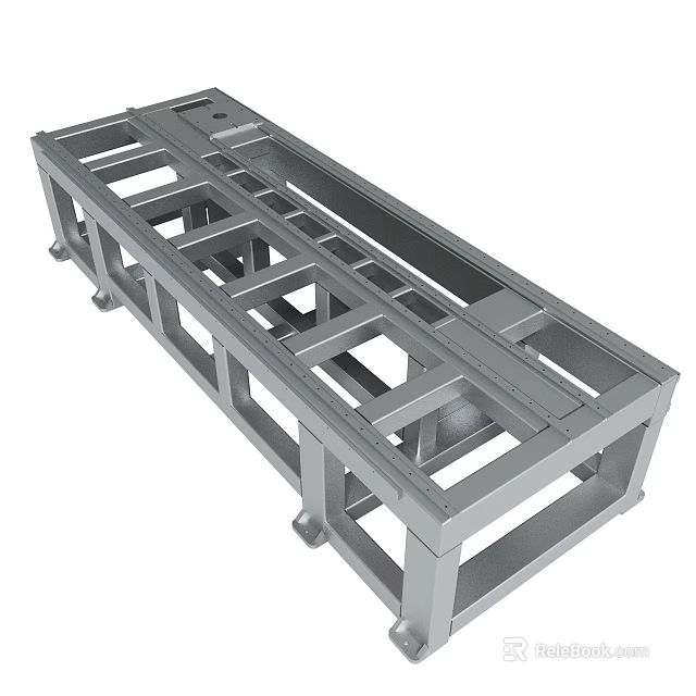 Sturdy Gray Metal Frame Structure With Rectangular Beams And Support Legs 3d model