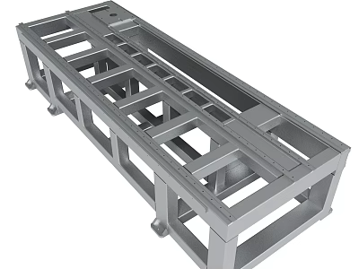 Sturdy Gray Metal Frame Structure With Rectangular Beams And Support Legs 3d model