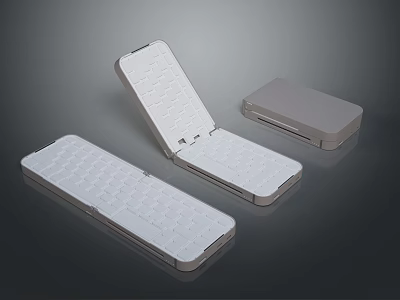 Foldable Portable Computer Keyboard With Modern Slim Design And Multiple Sections 3d model
