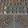 Various Designed Detached Houses With Red Gray Roofs And Different Architectural Styles