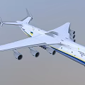 White And Blue Large Passenger Plane With Multiple Engines And Fuselage Design