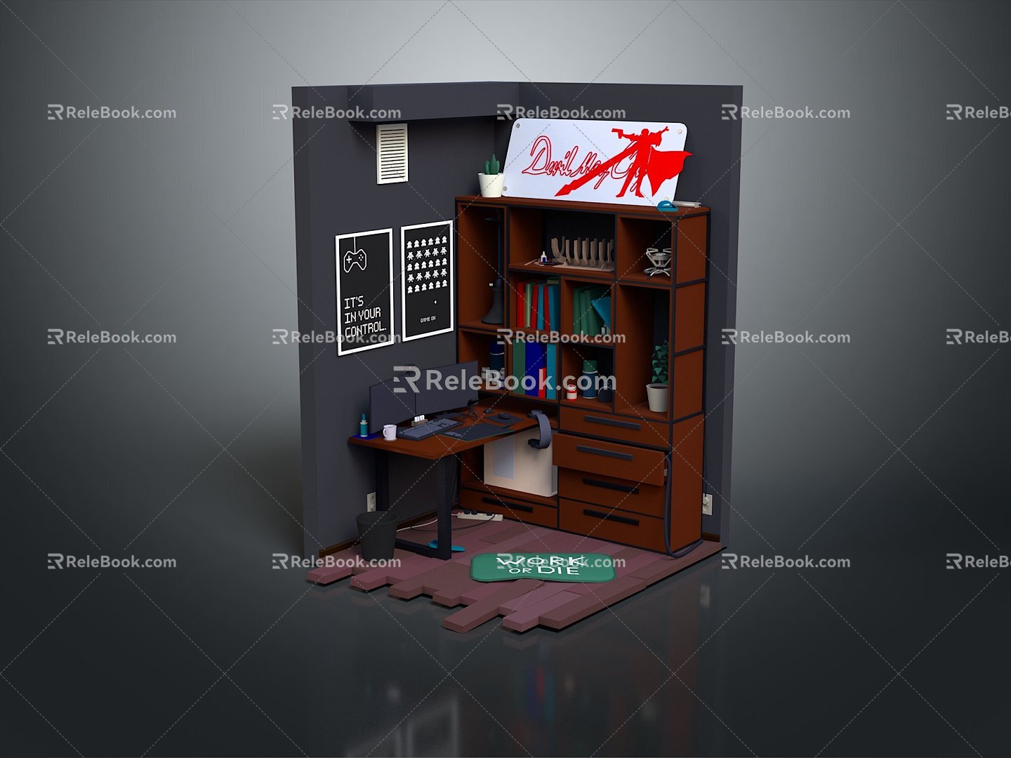 Living Room Study Study Cartoon Items Cartoon Equipment Cartoon Environment Animation Items Animation Equipment 3d model