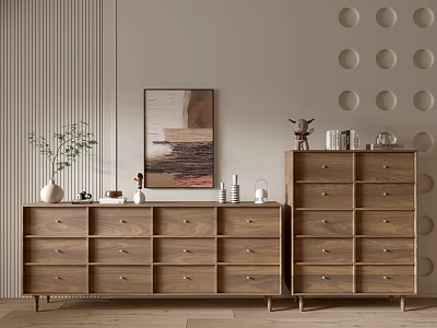 Modern Wood Grain Cabinet Side Cabinet Bucket Cabinet Low Cabinet Whole Cabinet Dining Side Cabinet Balcony Cabinet Locker Entrance Cabinet 3d model