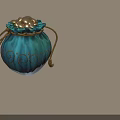 Decorative Fabric Pouches in Purple Blue with Golden Patterns and Rope Accents for Daily Use
