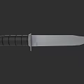 Tactical Fixed Blade Weapon With Black Handle And Silver Sharp Blade