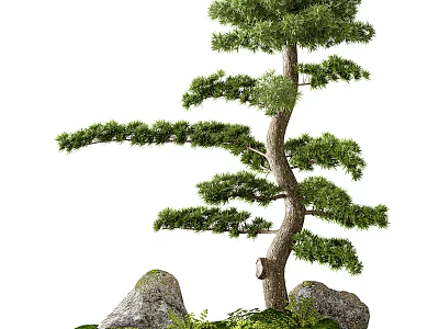 Lush Arbor In Scenic Natural Landscape With Rocks And Surrounding Greenery 3d model