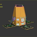 Advanced Golden Spacecraft With Extended Solar Panels And Scientific Modules 3d model