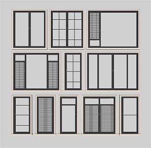 Modern casement window 3d model