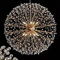 Luxury Sparkling Crystal Chandelier With Gold Radiant Frame And Modern Design