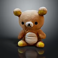 Cute Brown Stuffed Teddy Bear Doll With Yellow Ears White Belly And Soft Plush Material