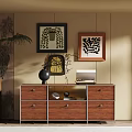 Middle Ancient Style Side Cabinet 3d model