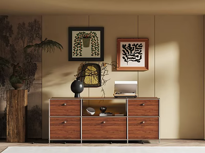 Middle Ancient Style Side Cabinet 3d model