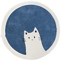 Round Rug With Moon Surface Texture Realistic Crater Design And Gray Black Tones