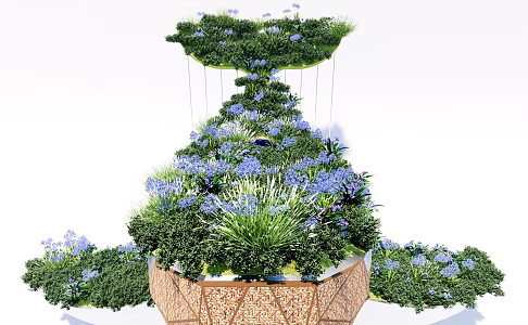 Modern plant landscape beauty device 3d model