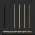 Different Color Temperature LED Tubes Showing 6500K to 2500K Lighting Comparison