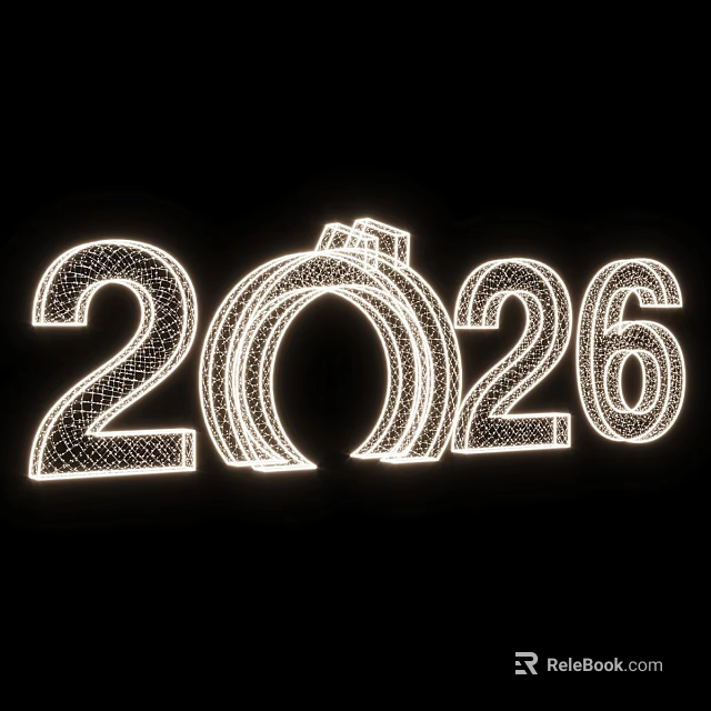 LED Mesh Design 2026 Number Decorative Lights for Festive Decorations 3d model 
