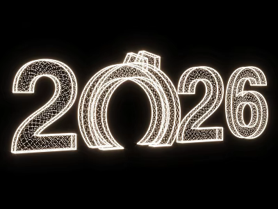 LED Mesh Design 2026 Number Decorative Lights for Festive Decorations 3d model