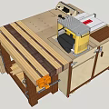 Stone Wood Processing Machine With Workbench Tools And Cabinet Design 3d model