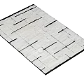Square Rug With White Background And Black Geometric Lines Modern Design 3d model