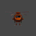 Orange Modern Helicopter Design With Rotor Cockpit And Futuristic Look