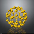 Yellow Spherical Molecular Model With Nodes And Connecting Lines On Dark Background 3d model