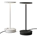 Modern Table Lamps With White And Black Marble Base And Slim Tall Stand