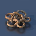 Wooden Decorative Knot With Intertwined Rings As Practical Household Living Supply