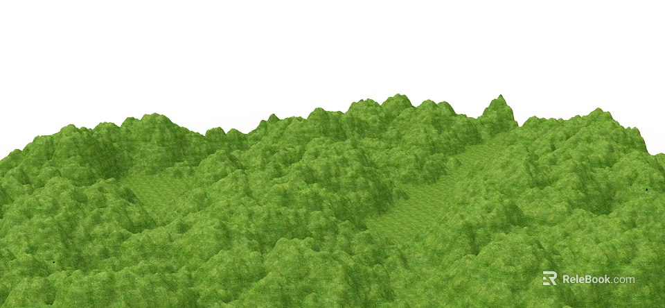 Scenic View Of Lush Green Mountains Covered In Dense Vegetation And Rolling Hills 3d model 