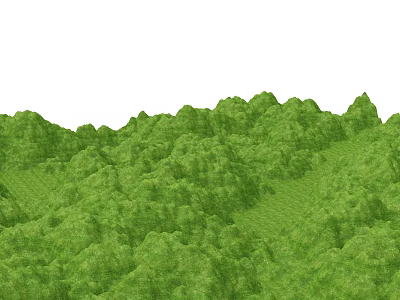Scenic View Of Lush Green Mountains Covered In Dense Vegetation And Rolling Hills 3d model