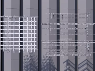 Modern Ceiling Design With Grid Structure And Metal Framework Details For Interiors 3d model