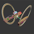 Character And Creature Inspired Copper Ring Mechanical Structure With Reflective Surfaces 3d model